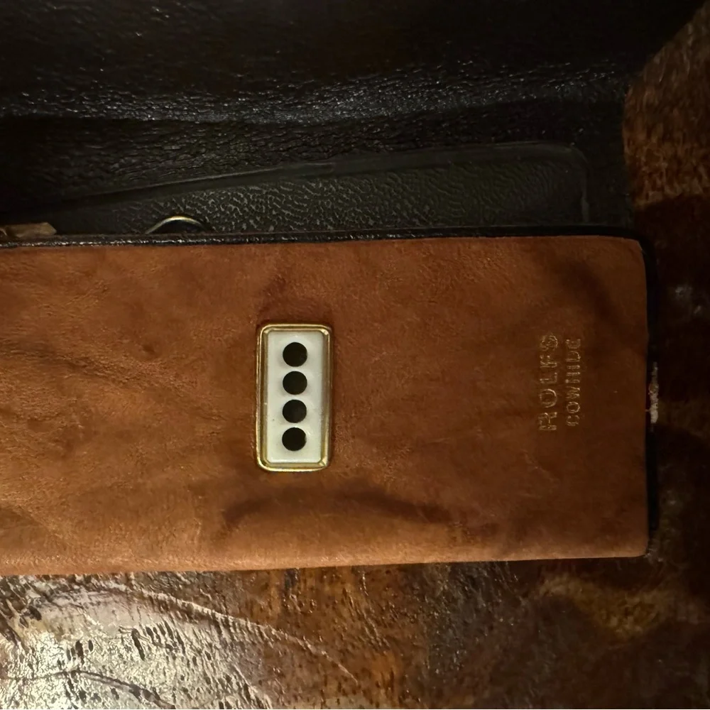 VTG Rolfs Cowhide Leather Trifold Key Case Caddy Holder Hooks